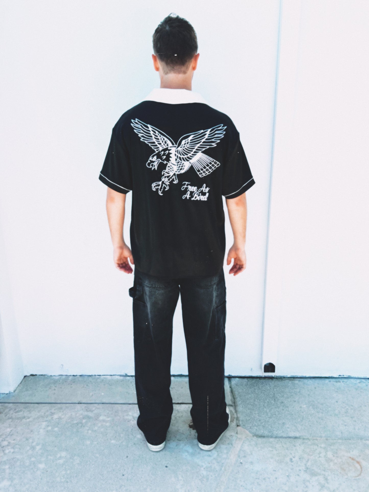 FREE AS A BIRD BUTTON UP (BLACK)