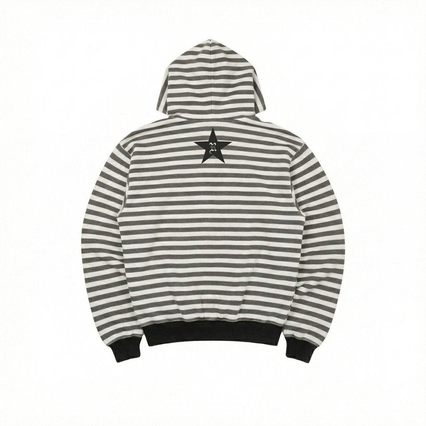 WHITE STRIPED HOODIE