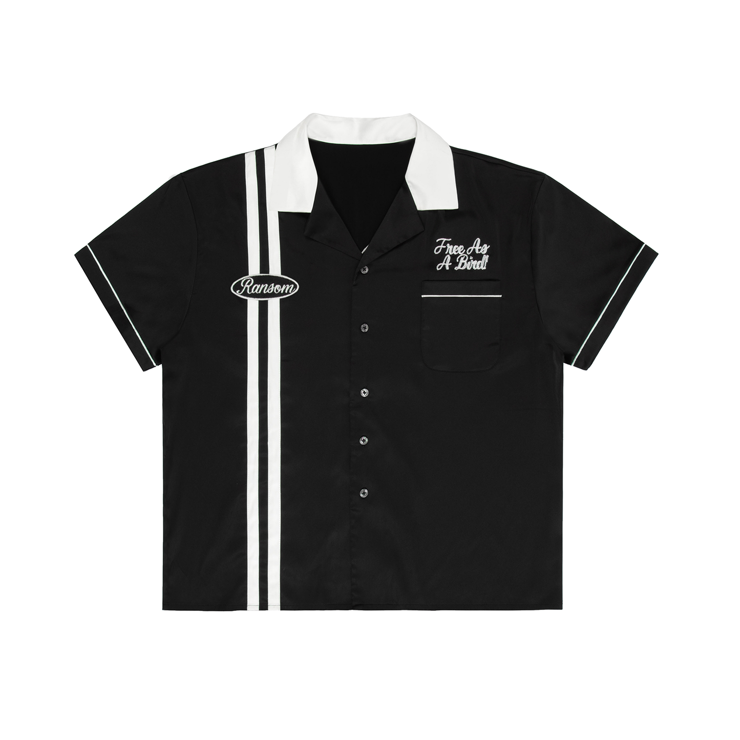 FREE AS A BIRD BUTTON UP (BLACK)