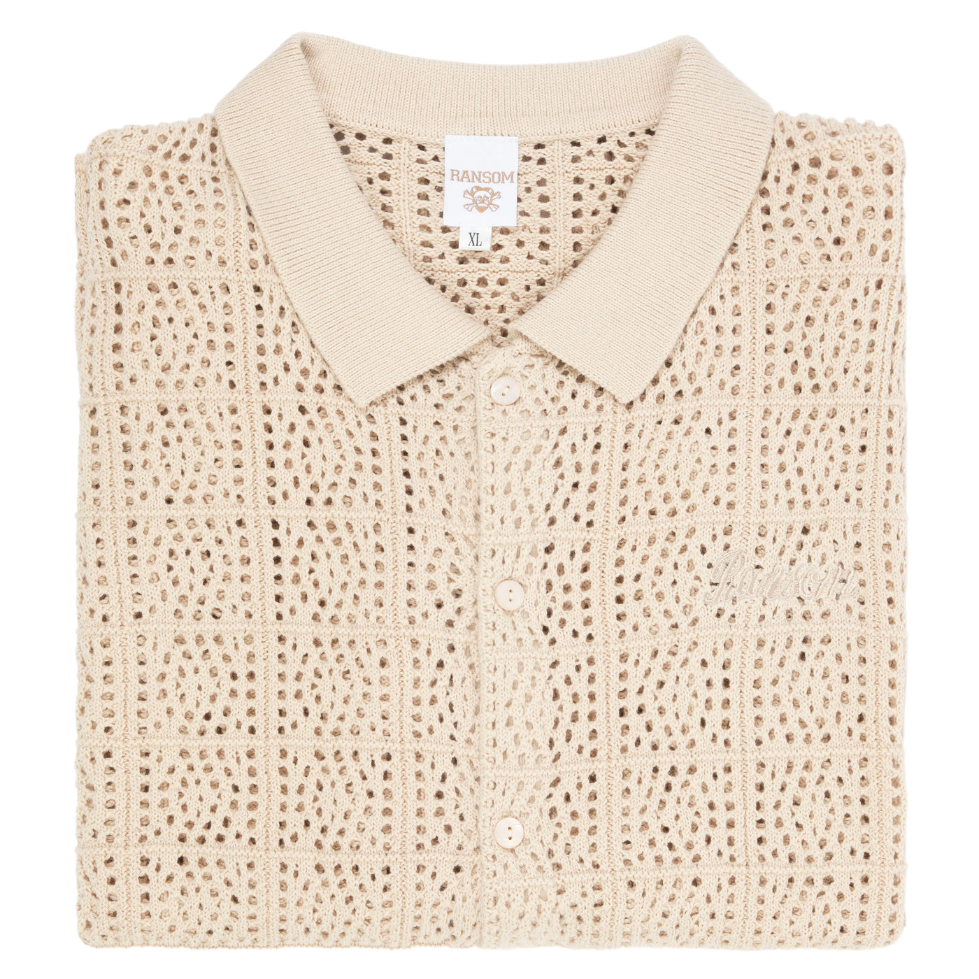 CROCHET BUTTON UP (CREAM)