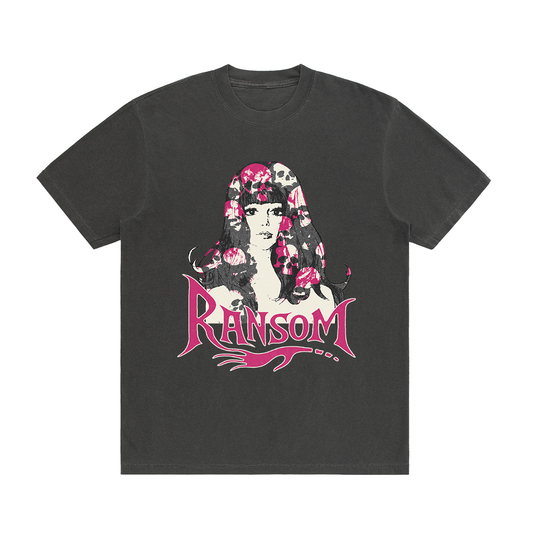 SKULL HAIR TEE (GREY)