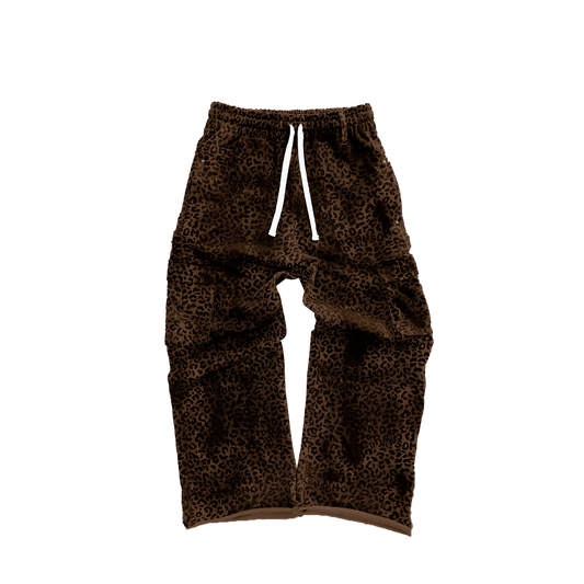 LEOPARD PRINT SWEATS (BROWN)