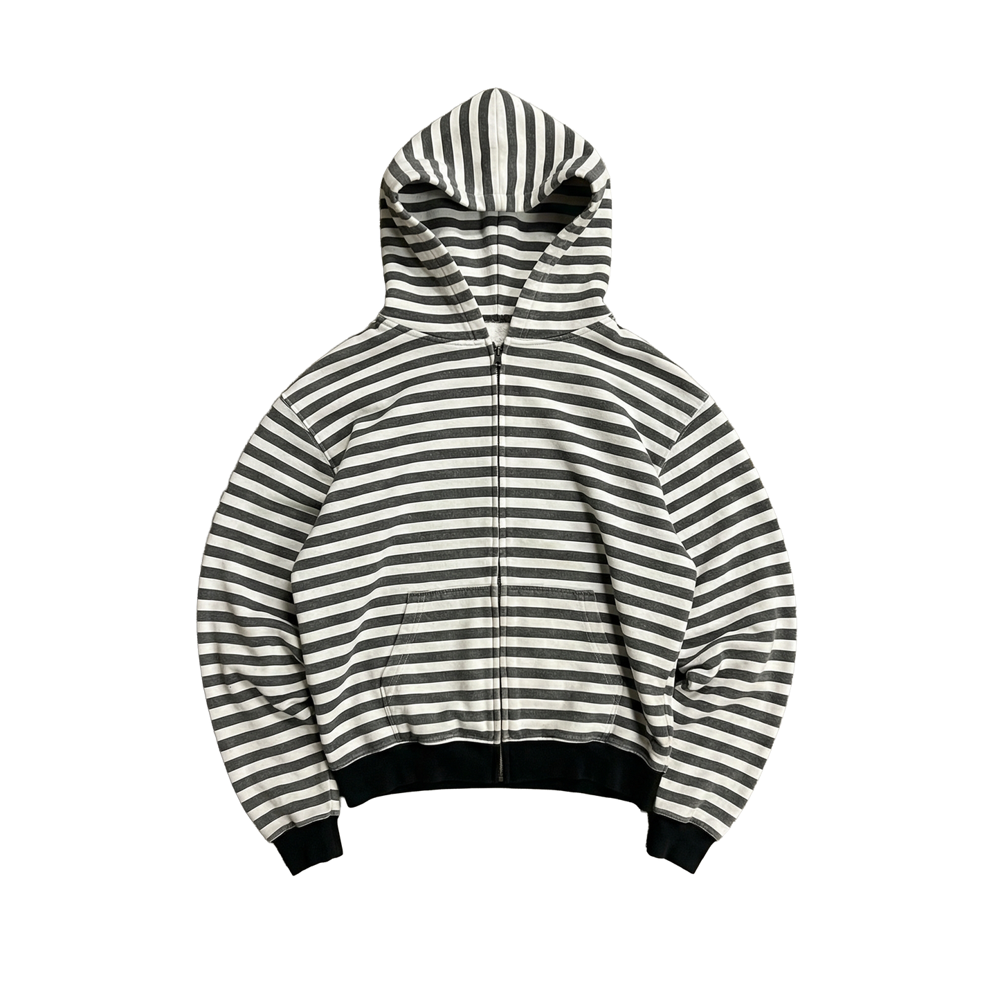 WHITE STRIPED HOODIE